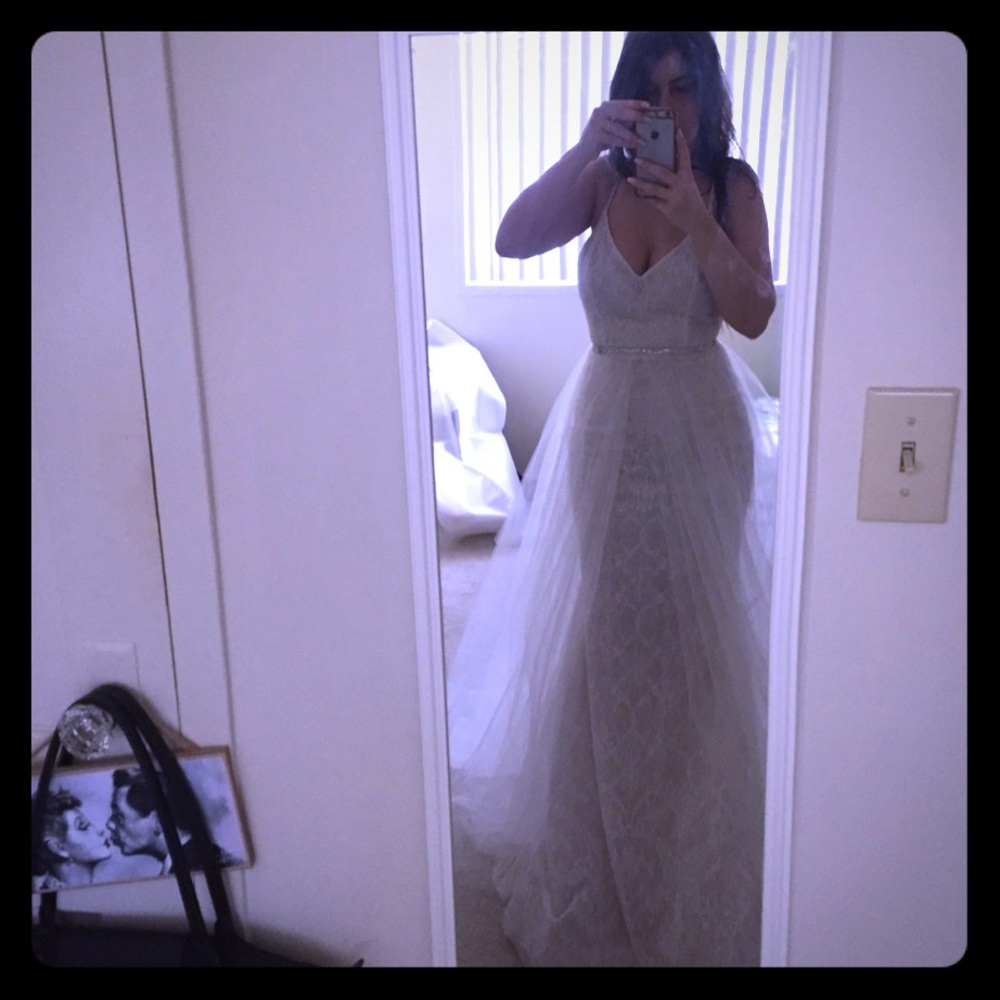 Lazaro wedding dress with overskirt sample size